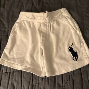 Ralph Lauren White Shorts with Blue logo